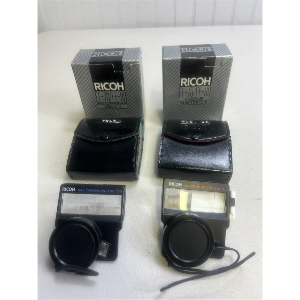 Vintage Ricoh FF-70 FF-90 Lens Conversion TC-9 Close-Up CL-9 lot of 2 c1